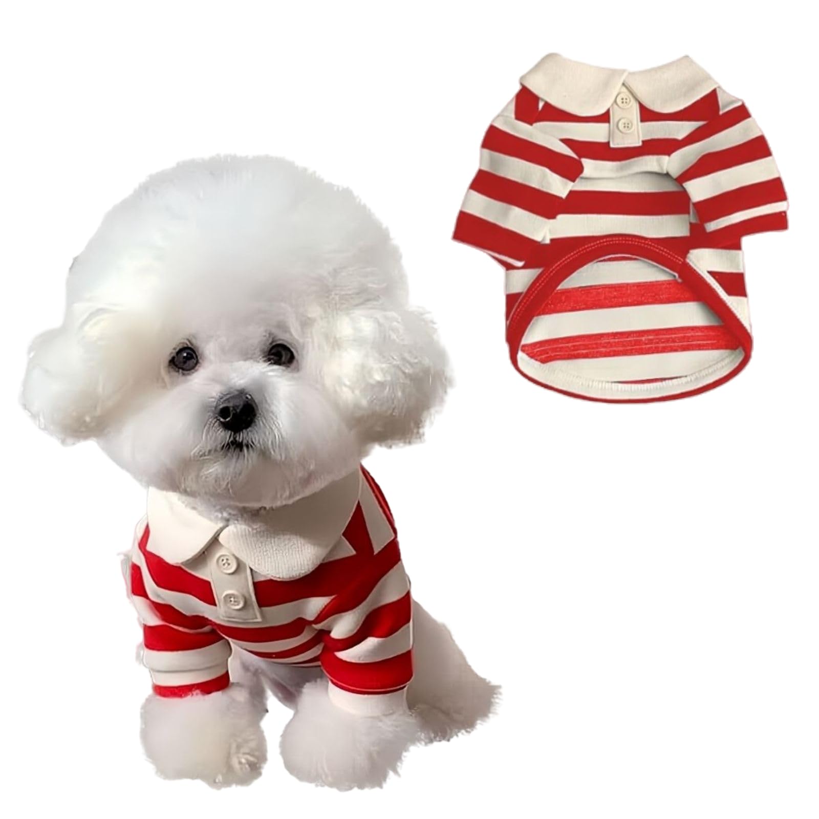 犬服・アクセサリー work clothes for dogs Amazon.com : MANON ROSA Cute Dog Clothes Boy Dog Polo Shirt