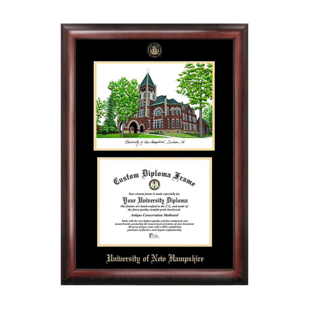 Campus Images University of New Hampshire Gold Embossed Diploma Frame Lithograph