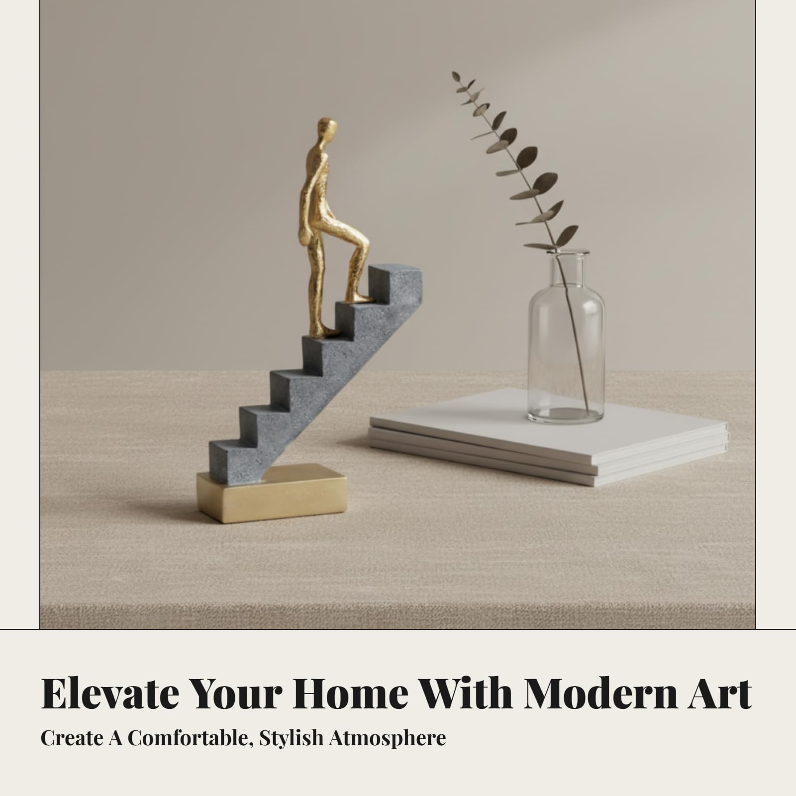 LOVIVER Abstrakte Kunst Harz Treppe Denker Skulptur Modernes Denken Menschen Figur Statue für Tischdekoration, S