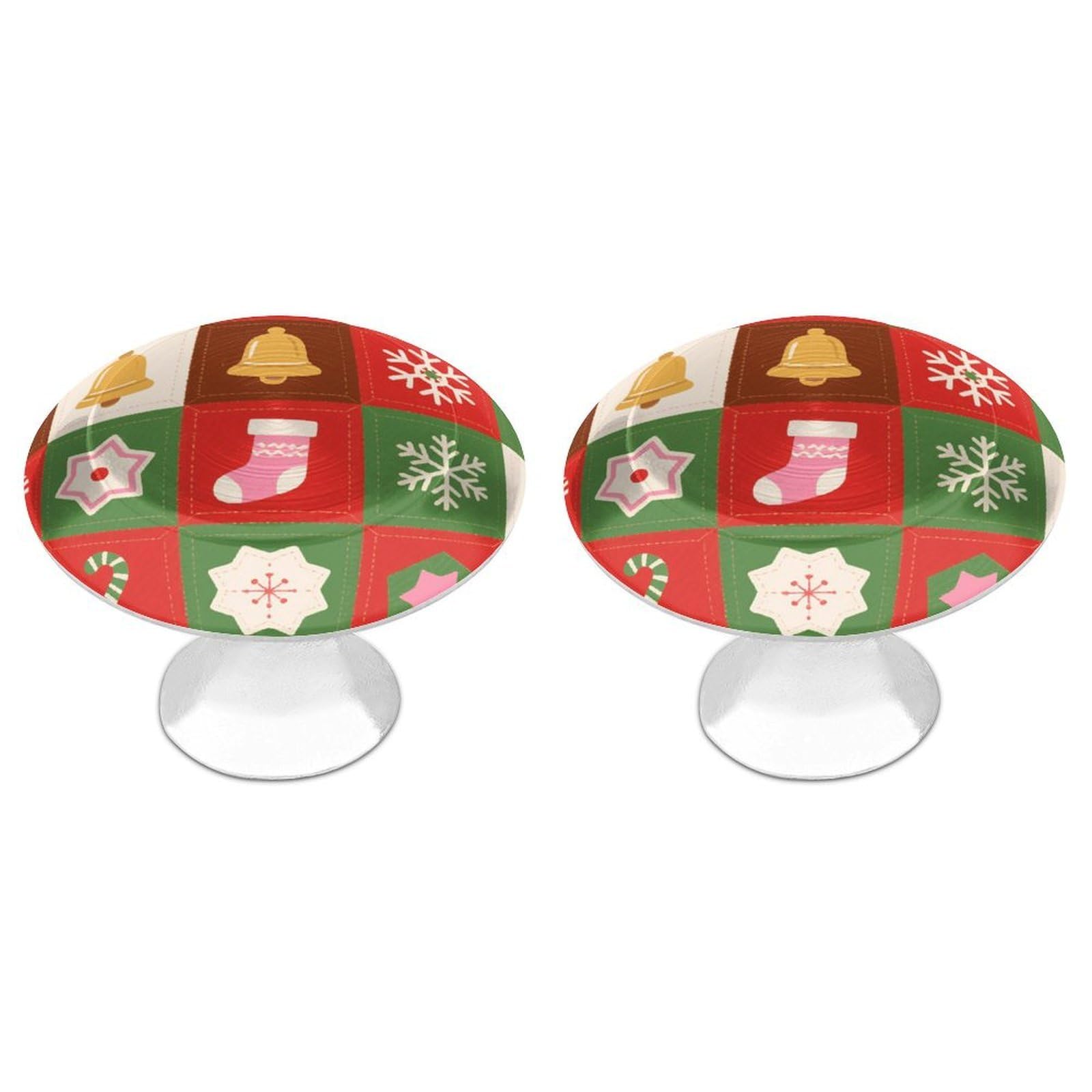 Fodpand White 2 Pack Cabinet Knobs 1.1 Inch Single Hole Drawer Pulls Handles Decorative Christmas Furniture Knobs For Dresser Kitchen Bathroom Cupboard Wardrobe Vanity Closet Door Hardware