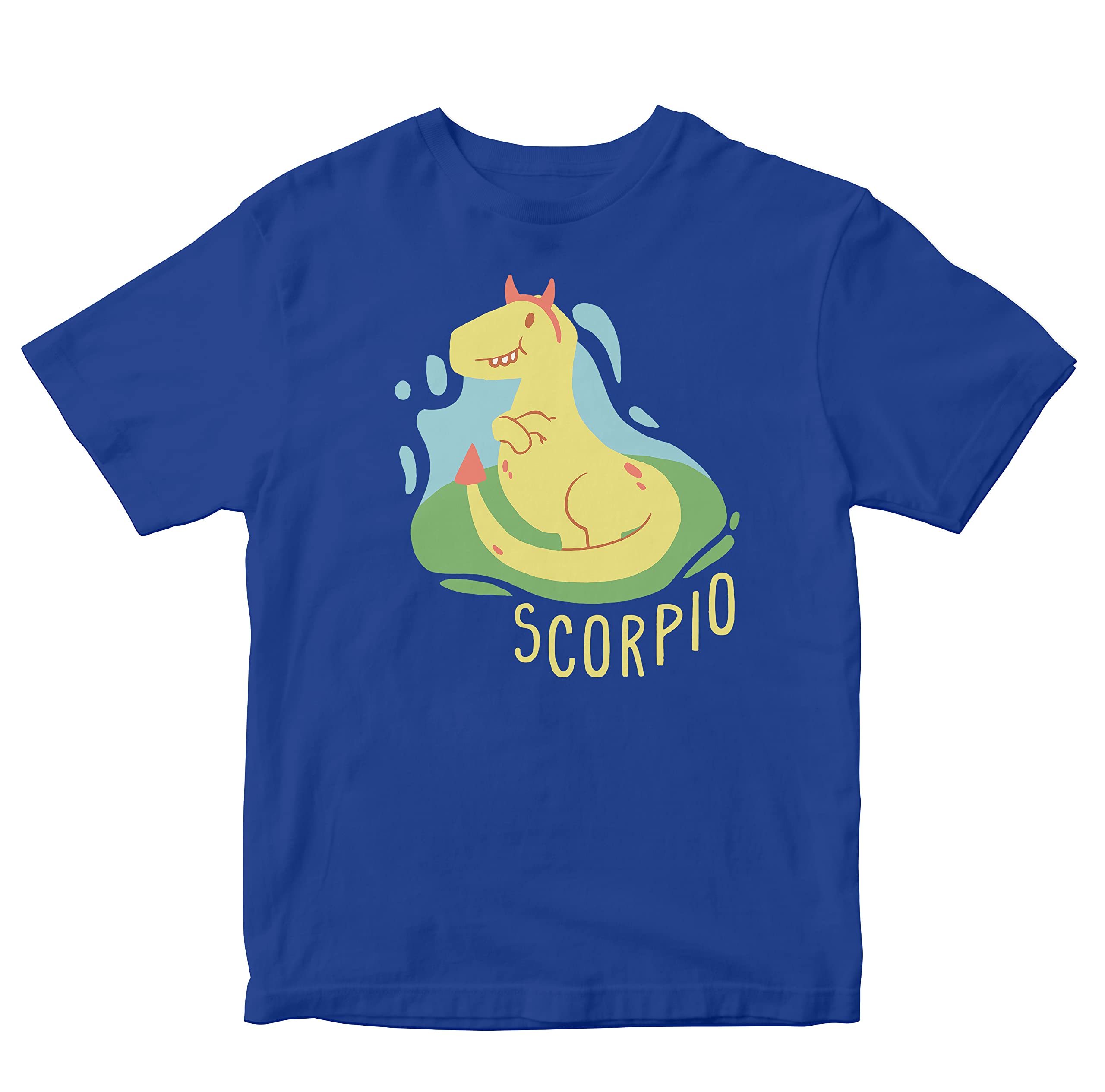 HeybrohKids T-Shirt Scorpio - Cute Dinosaur Zodiac 100% Cotton Boy's Girl's Regular Fit Unisex T-Shirt