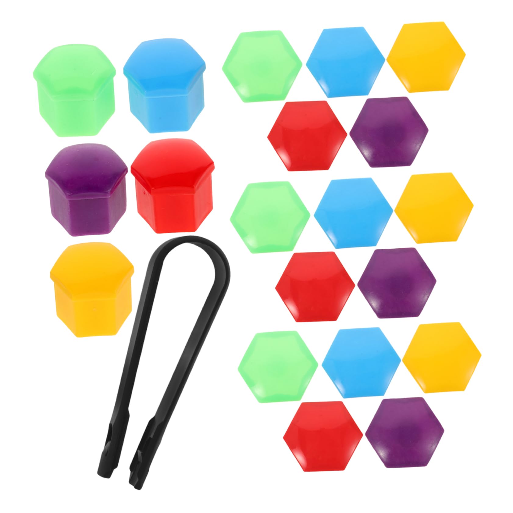 CHILDWEET 20pcs Car Wheel Lug Nut Cover DIY Vehicle Durable Material Easy Installation and Dust Protection for Car Models Mini Wheel Nut Covers Vibrant Colors