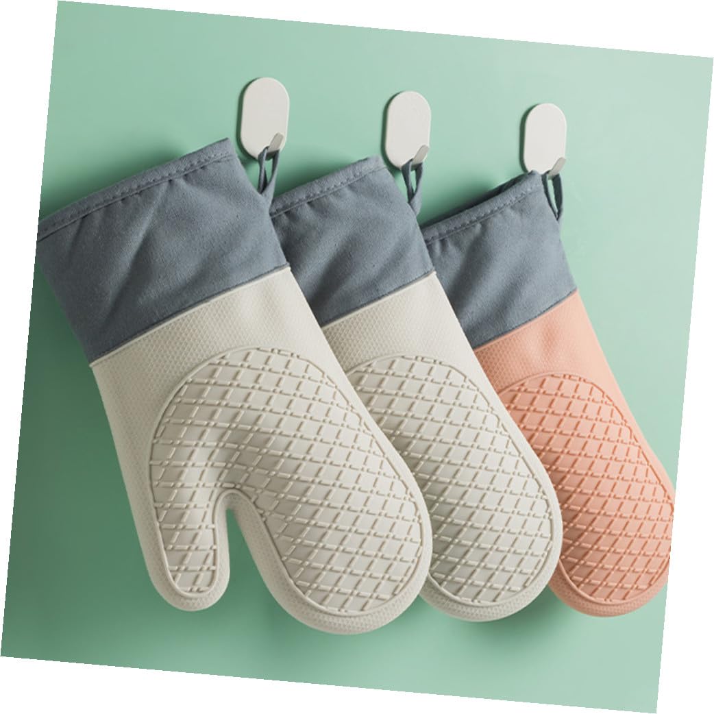 2stücke Silikon-ofenhandschuhe Hitzebeständige Fäustlinge Für Backofen Und Mikrowelle Wärmeisolierend Leicht Zu Waschen Und Aufzubewahren