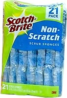Scotch-Brite Non-Scratch Scrub Sponges, 21 Individually Wrapped Pack - Safe for Non-Stick Cookware & Countertops