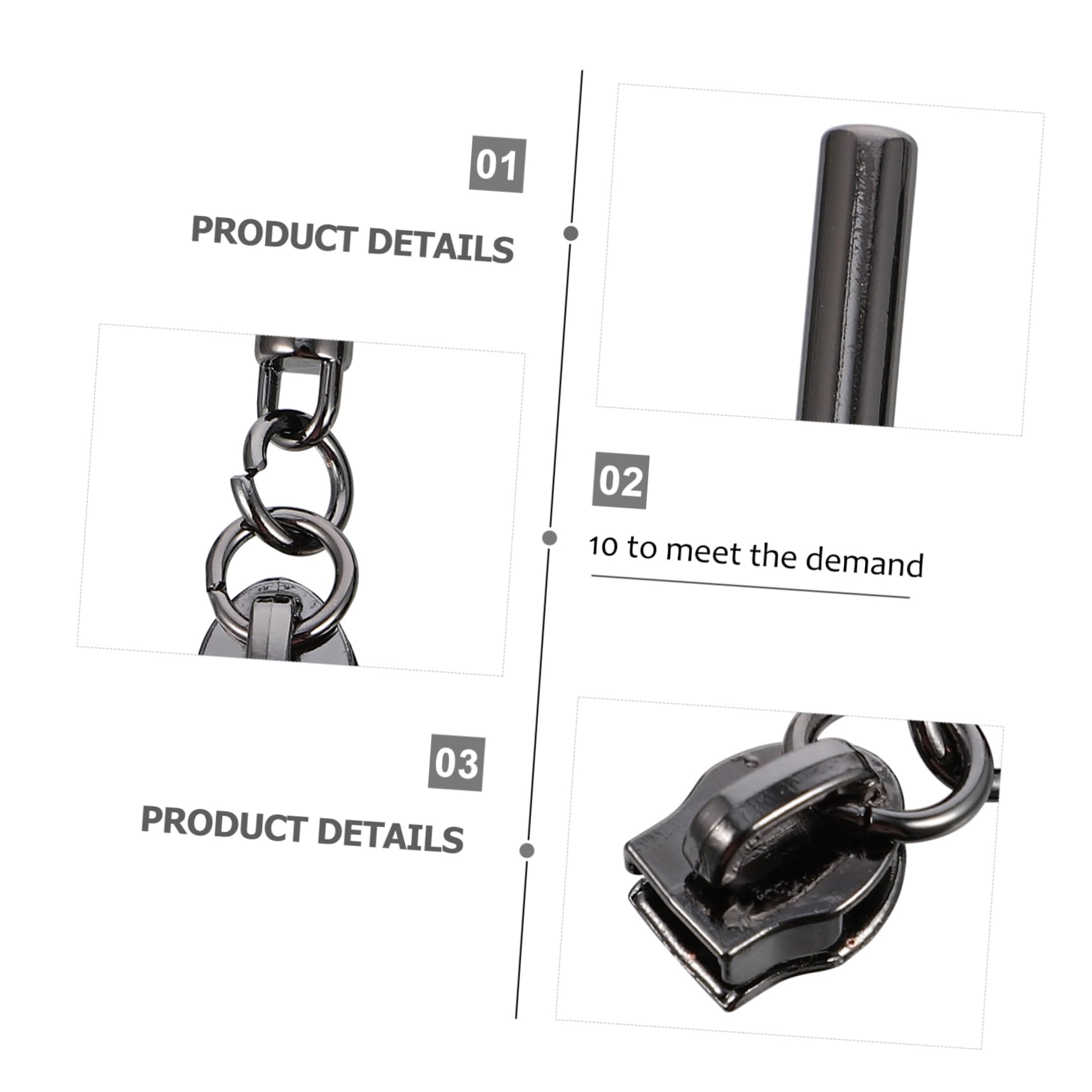 ARTIBETTER 10 Pcs Metal Zipper Pullers Replacement Zipper Pull Tab Luggage Handle Fastener for Travel Bags Gym Bags