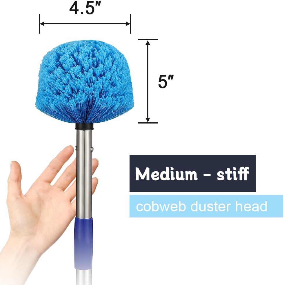 Duster FT Extens Pole - Medium Bristle Brush for Ceiling, Wall, and