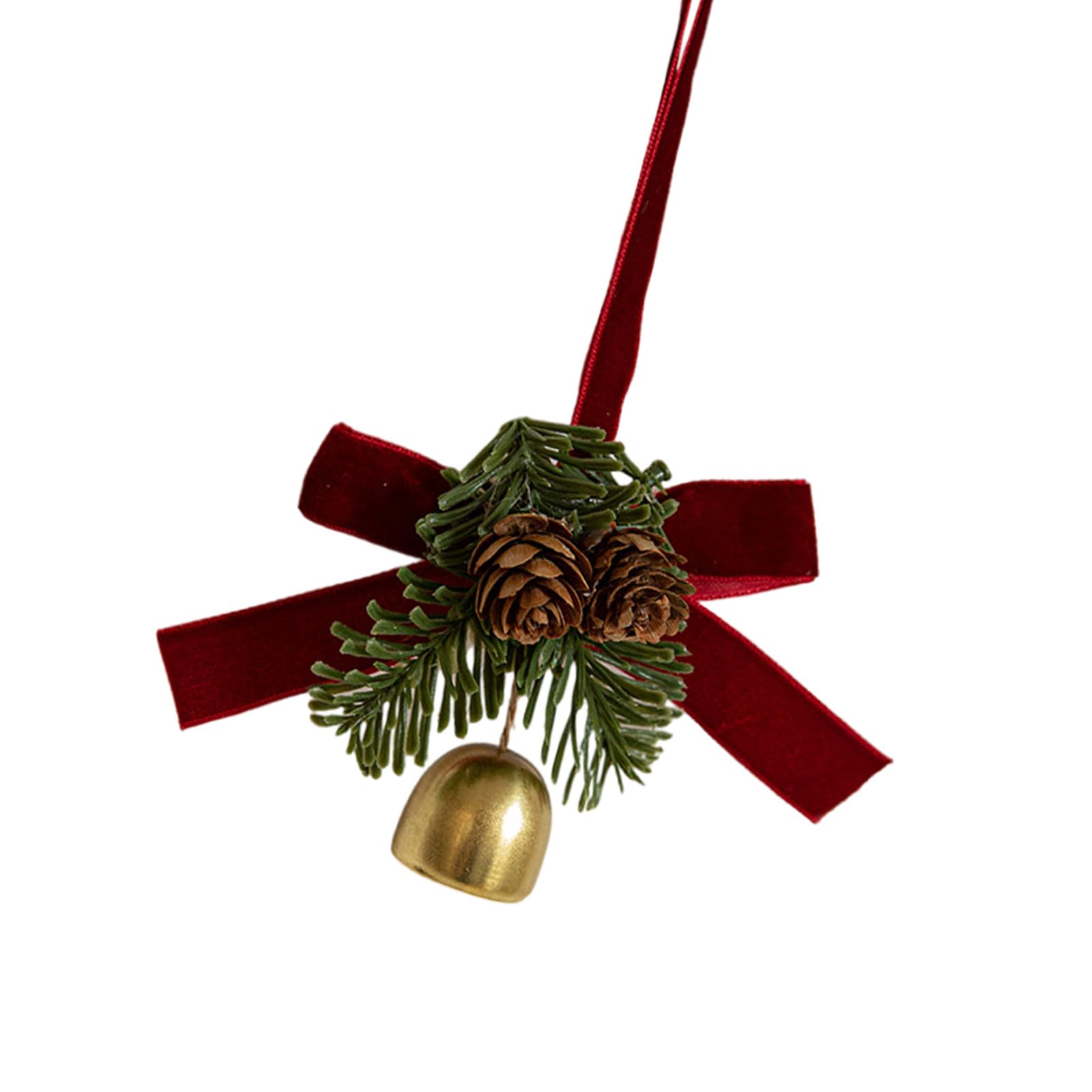 Velvets Bowknot Pinecone Bells Ornament Door Handle Hanging Pendant Decoration Christmas Tree Accessories Door Handle Bells