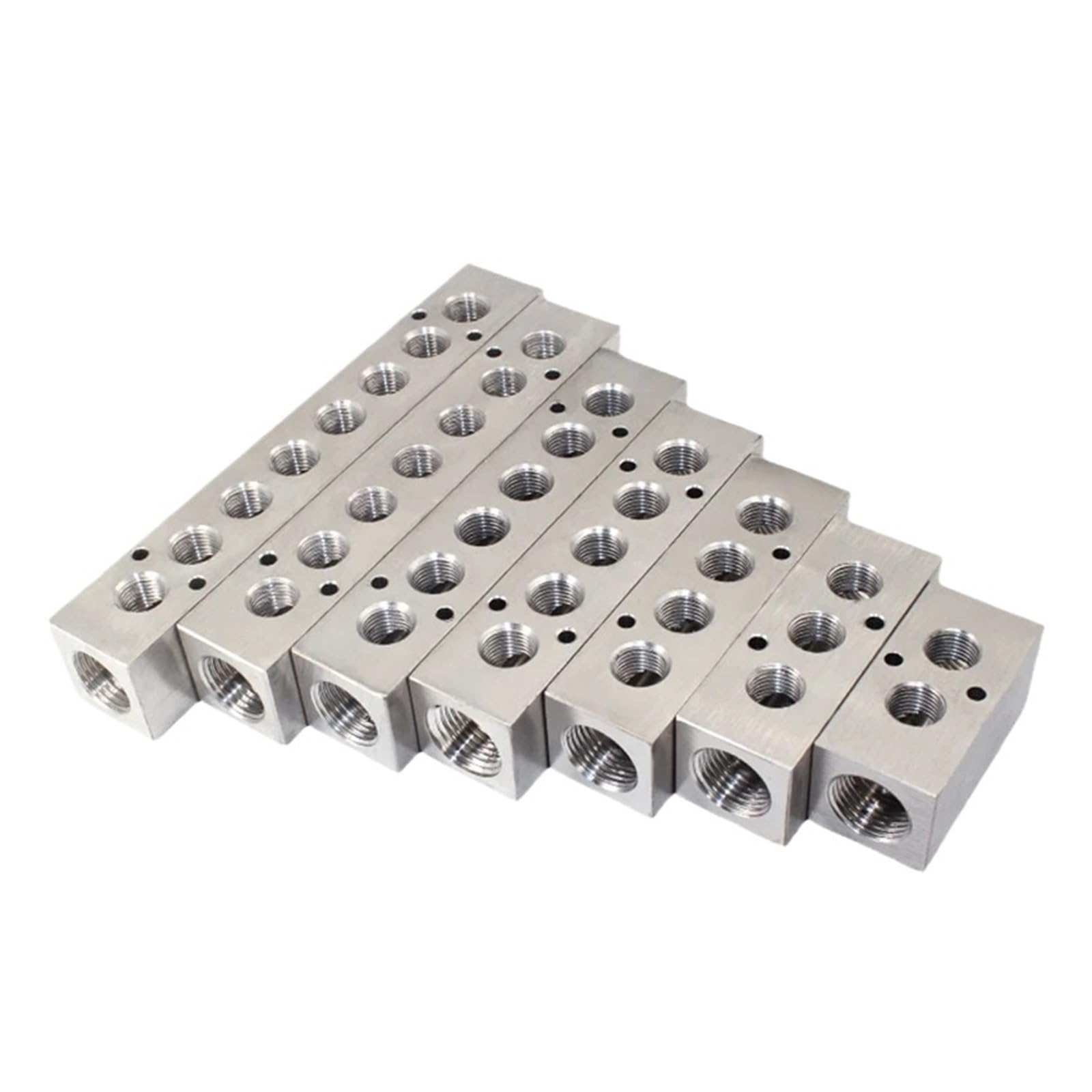 Sistema de lubricación de válvulas Separador de Acero Inoxidable 1/2 "PT Puerto roscado 2 3 4 5 6 7 8 9 10 vías 1/2 Conector de distribución de colector de Aire neumático(6 Way 8 Holes)
