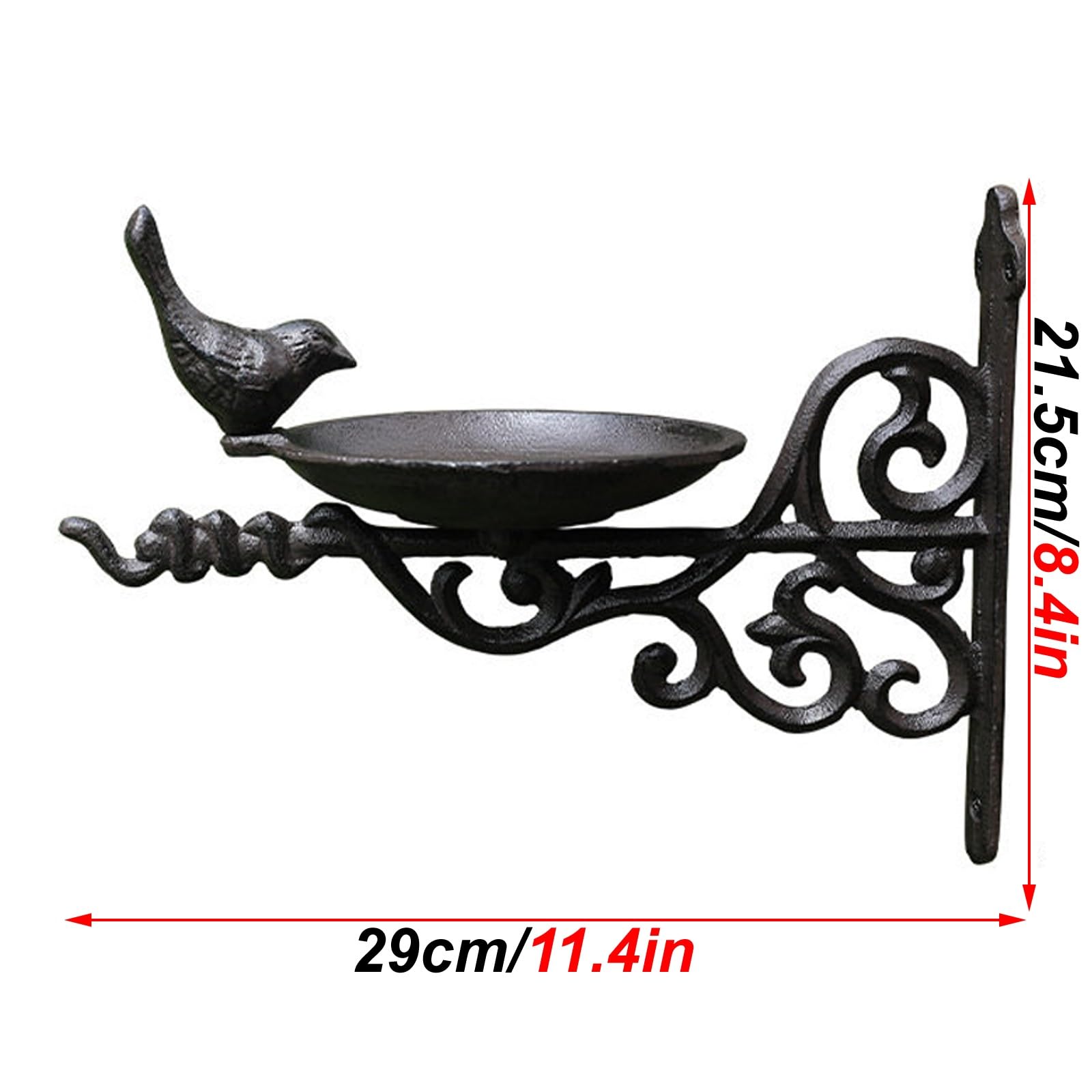 Comedero Metálico para Pájaros, Comedero Pajaros Exterior, Estilo Retro, Resistente al Viento y la Lluvia, Ideal para Patios y Jardines(A)