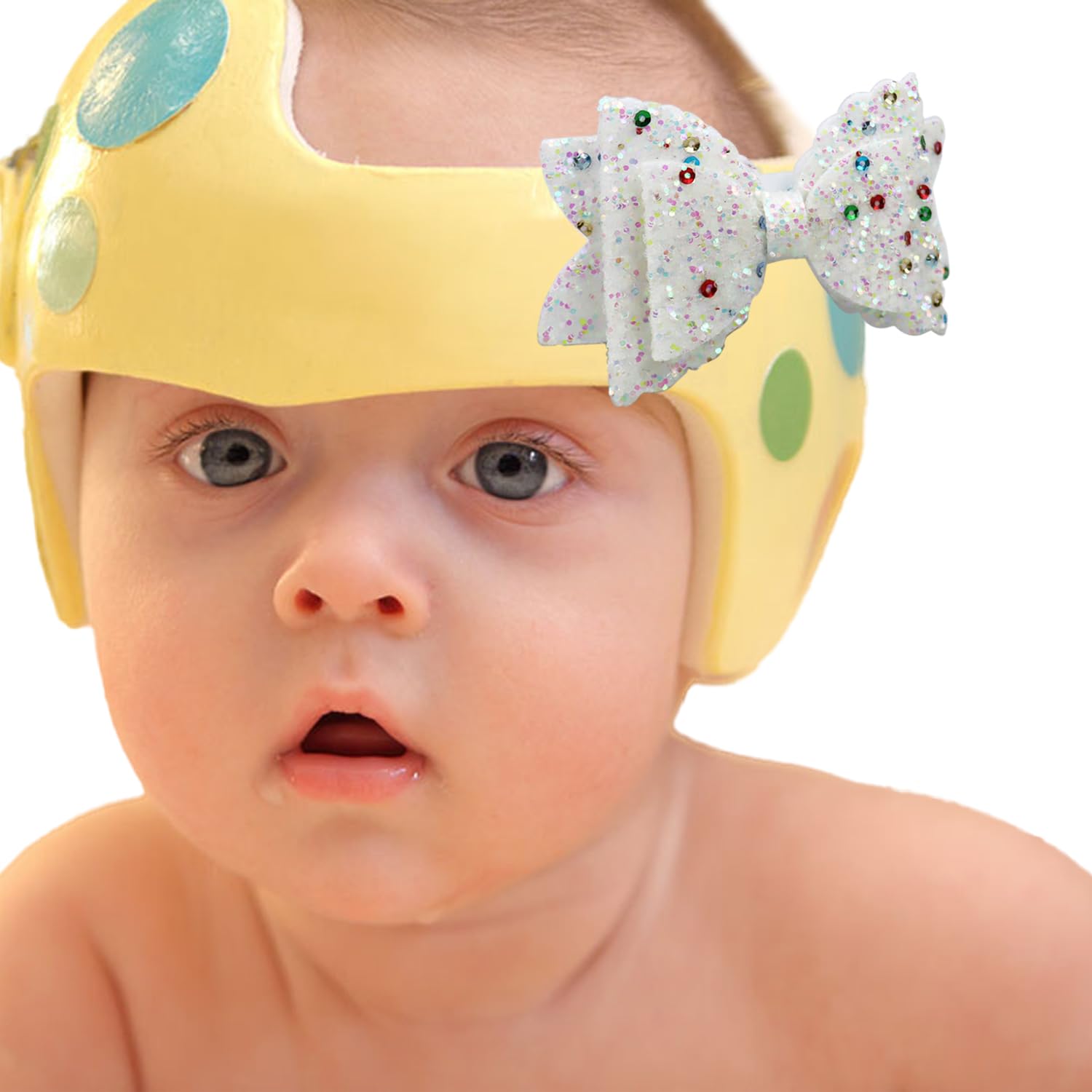 3 Pack Bows for Cranial Helmet Bow Patch Cranial Band Bow Baby Cranial Helmet Bows Sparkle Helmet Bow Plagiocephaly Helmets Bow