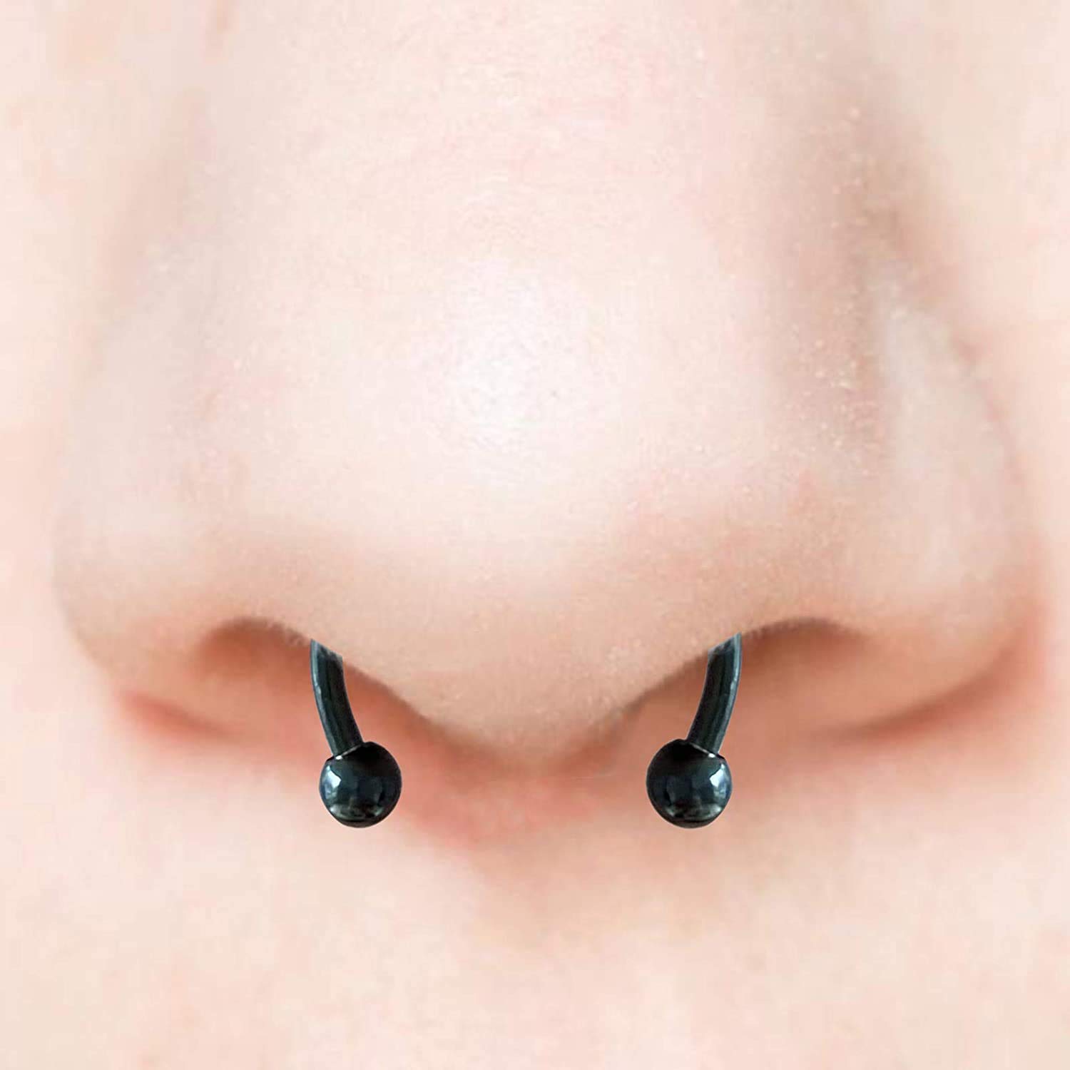 Septum Piercing Fake Nose Rings Horseshoe Stainless Steel Faux
