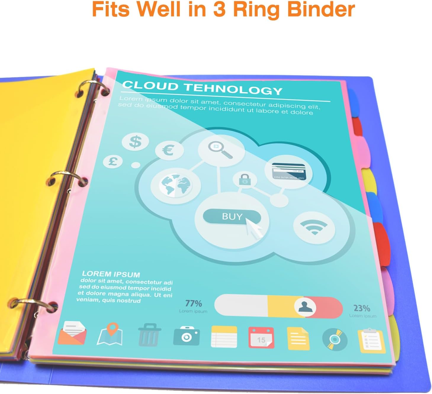1 Pack 13 Pockets Project Organizer + 8 Tabs Dividers