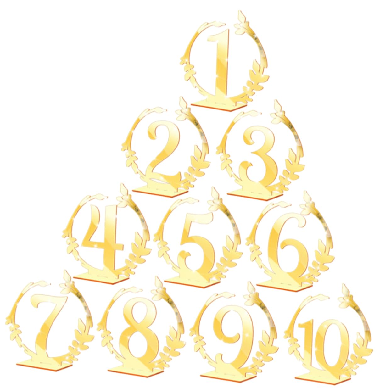 Wakauto Set of 10 Wedding Table Number Holders Stylish Acrylic Table Number Cards for Events Parties