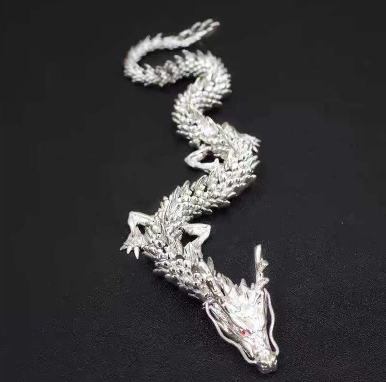 Amazon.co.jp: 神龍 銀龍 置物 昇運金龍 3D多関節 開運 風水グッズ