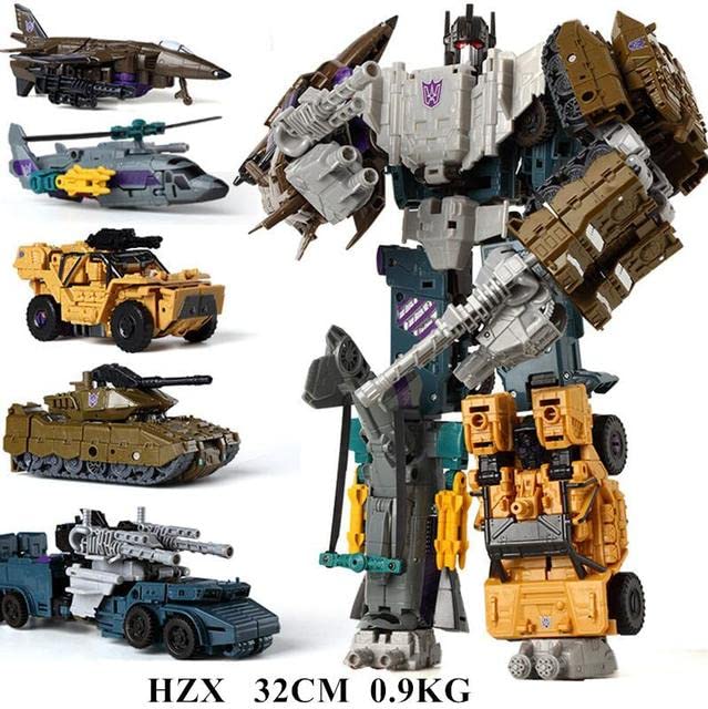 Haizhixing 6 IN 1 Set Transformation Тоуs Boy Devastator Action Fiɡurе Robot Engineering Vehicle Car Aircraft Model Kids H903 (HZX 5 IN 1 SET B)