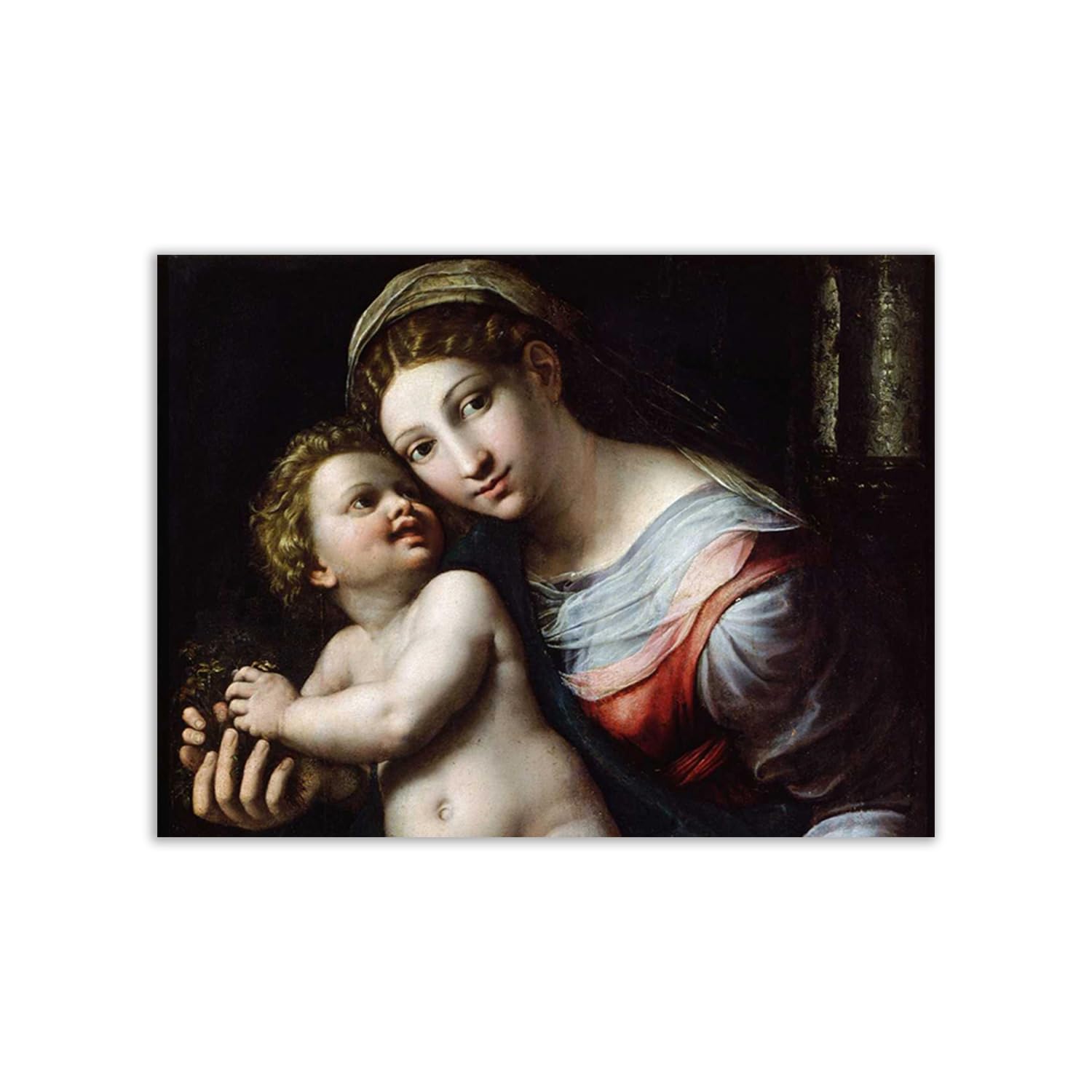 Poster Giulio Romano Madonna e Bambino grand format 100x75 art mural Renaissance