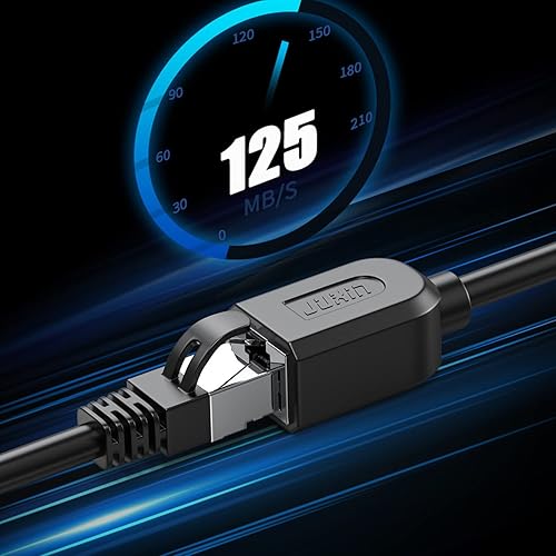 Miniatura 6 de Paquete de 2 cables de extensión Cat6 de 90 grados, extensor Ethernet CAT 6 en ángulo recto RJ45, adaptador macho a hembra, ángulo descendente