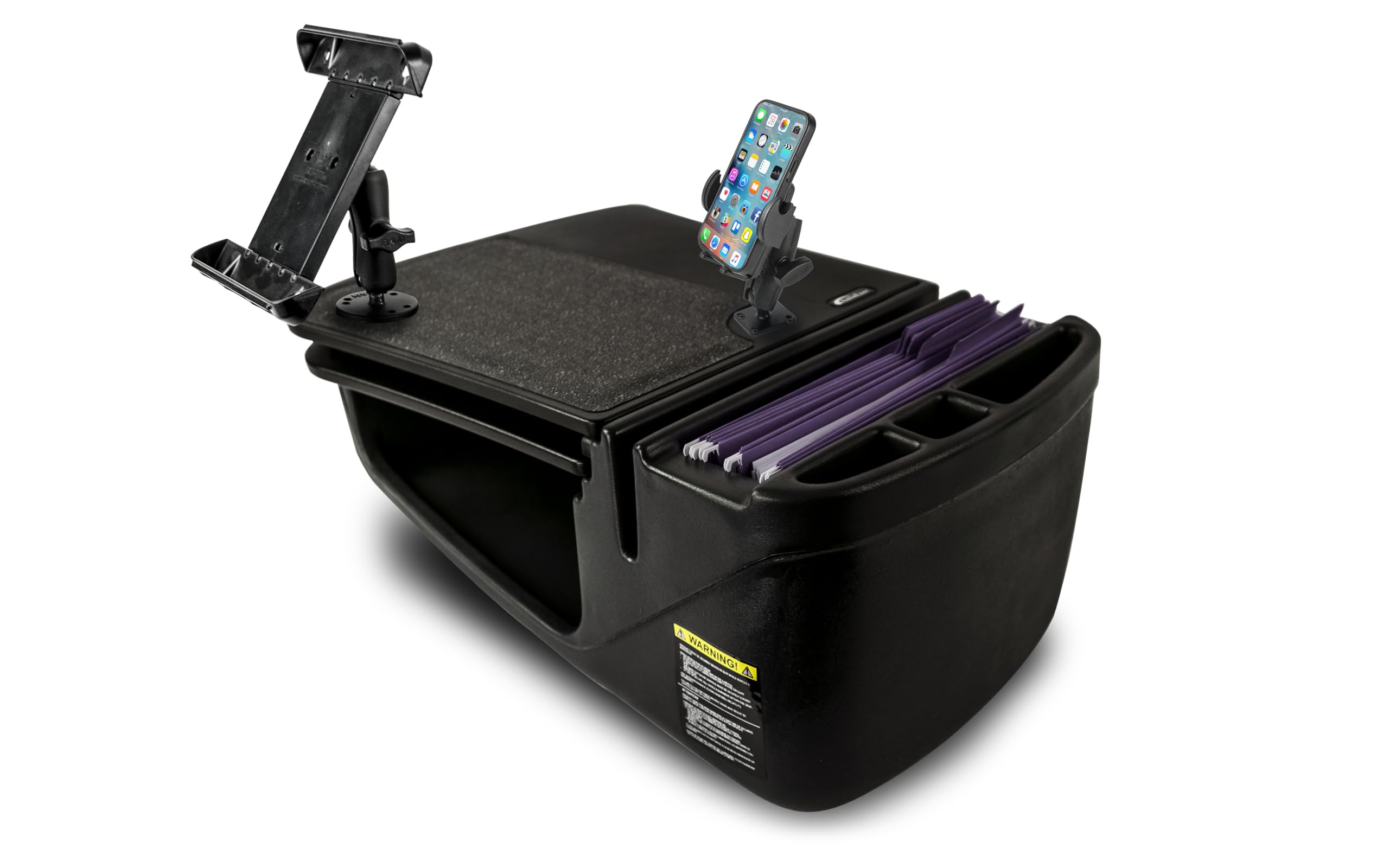 AutoExec AE-GMCD-PI-PM-TAB-BT GripMaster Car Desk for Your Vehicle Workstation and Mobile Office, Black with 400 watt Power Inverter, Phone Mount and Tablet Mount