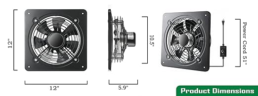 Extractor de ventilación para ventana de 12 pulgadas miniatura 3