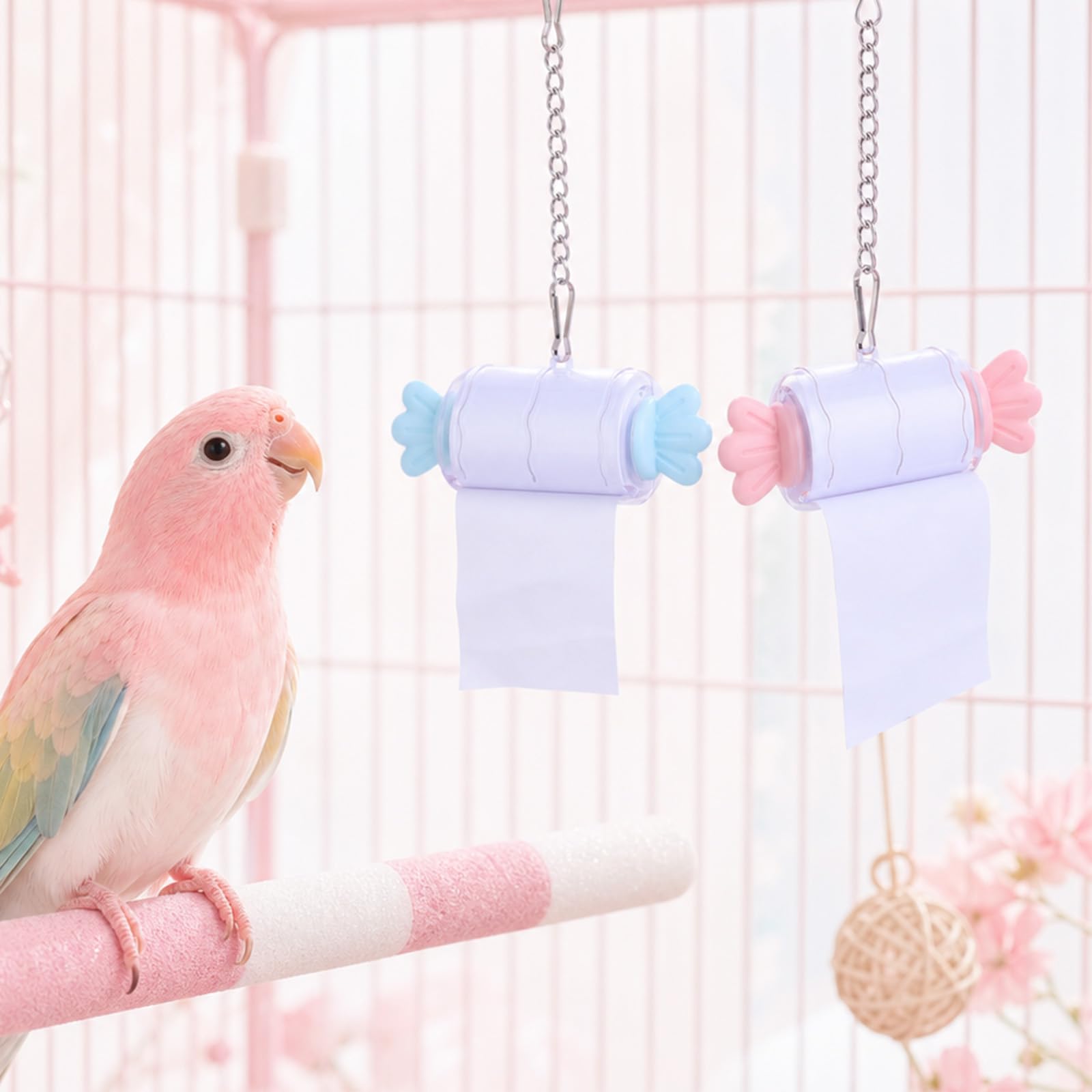 Fukaisu 2pcs Candy-Shaped Parrot Paper Roll Toys