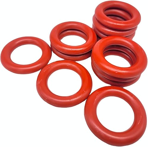 Miniatura 4 de Anillos de carnaval rojos (12 piezas) pequeños, tamaño 1.78 pulgadas. Plástico duro. Gran juguete para aliviar el estrés, juego de lanzar un anillo.