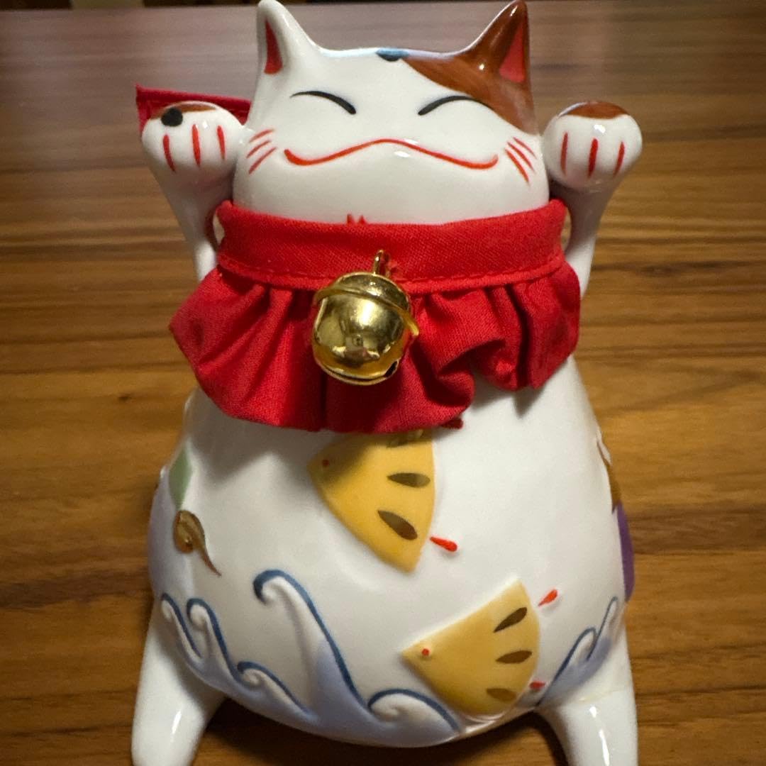 Amazon.co.jp: 猫舎道楽堂本舗 招き猫 貯金箱 陶器 置物 : おもちゃ