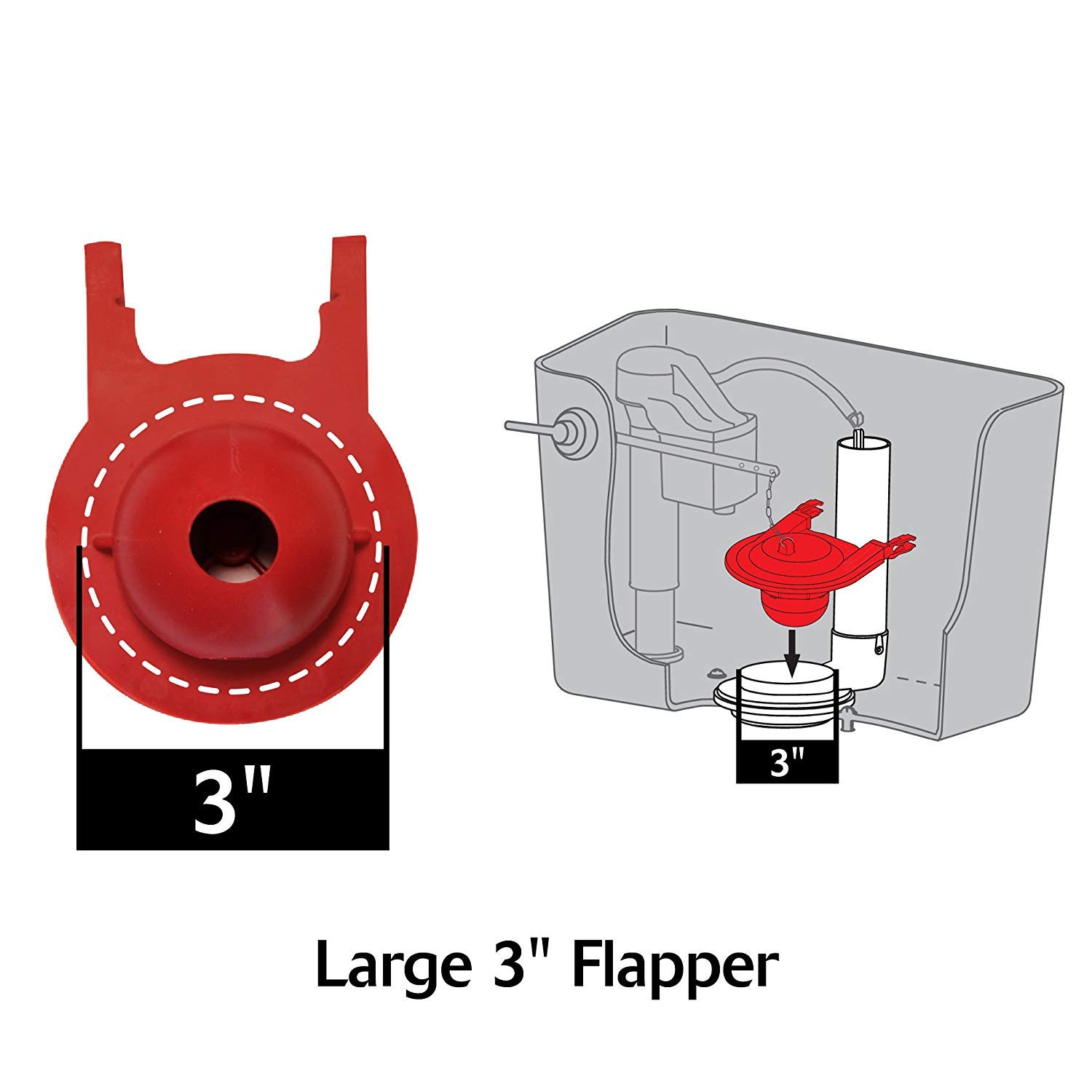 Korky 2021BP G-Max TOTO - Reparaciones para inodoro (tamaño grande, 7,6 cm, fácil de instalar)