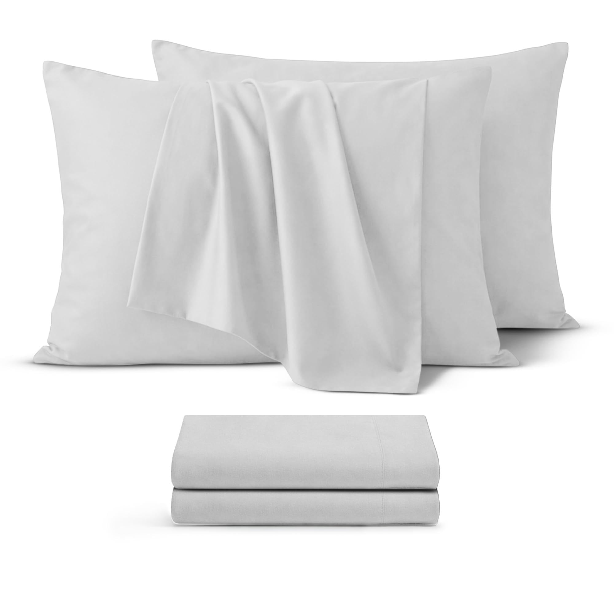 BEDIO White Pillow Cases 2 Pack – Ultra Soft Brushed Microfiber Pillowcases Standard Size with Envelope Closure, Breathable, Wrinkle Free, Durable Set of Pillow Covers (50 x 75 Cm) — image 1