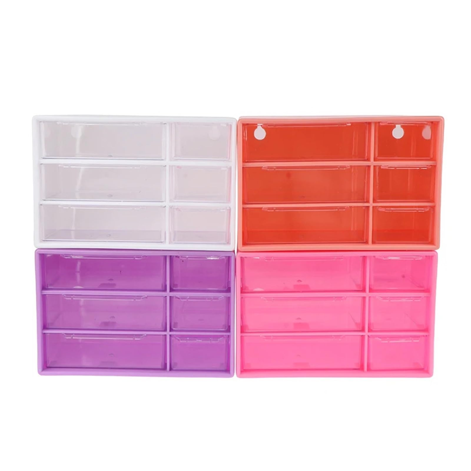 GMGQJST Compartment Storage Boxes For Office Supplies Stationery Jewelry Transparent Six Grid Drawer Box Multi-layer Desktop Storage Box Dustproof Organizing Box(Pink)