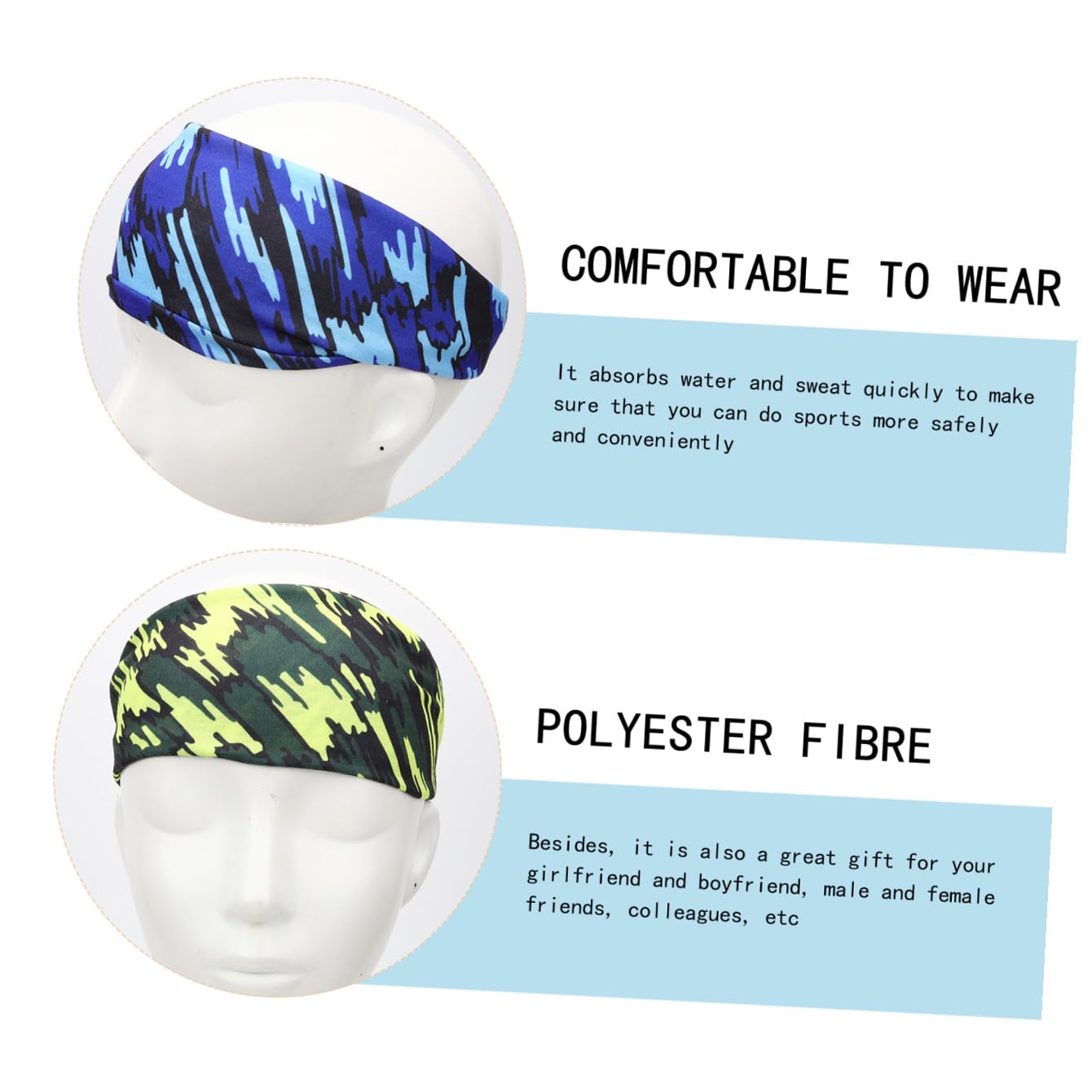 ibasenice Bandana Sportiva Per Il Sudore Fascia Yoga Fasce Per L'allenamento Impacco Per La Testa Del Sudore Esecuzione Della Fascia Fasce Atletiche Fibra Di Poliestere