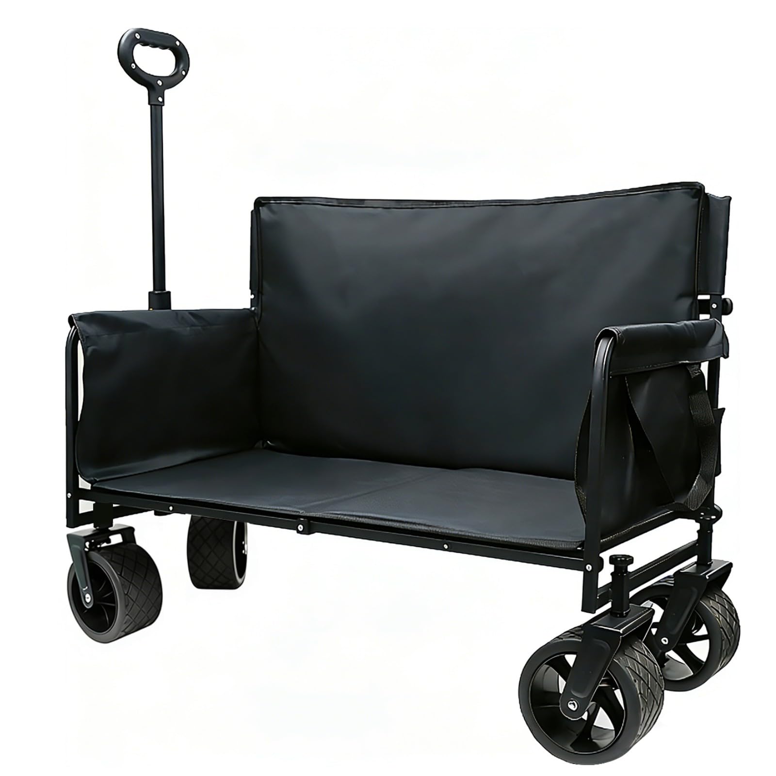 Photo 1 of [DAMAGED] Collapsible Foldable Wagon Cart with Wheels 240L Capacity Folding Sports Wagons, 560LBS Load Large 3-in-1 Grocery Heavy Duty Carts for Sand, Beach, Camping, Fishing