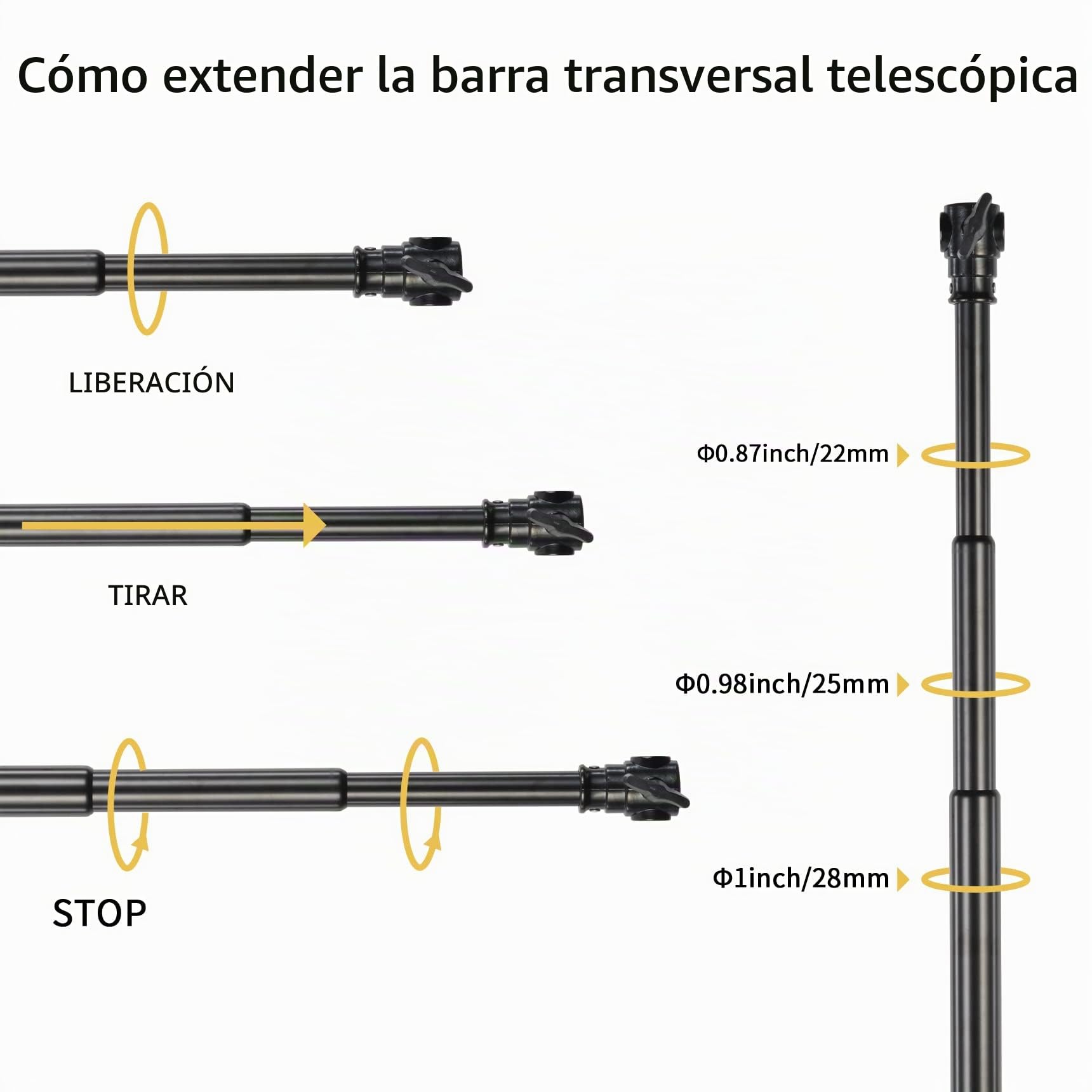 Selens 120-300 cm Soporte de fondo barra transversal ajustable soporte de fondo negro barra de fondo para trípode de luz C soporte estudio retrato vídeo fiesta boda fotografía