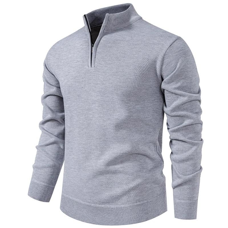Thick Men' Knitted Sweater Korean Style Autumn Winter Slim Fit Knit Half Zipper Casual Pullover Sweaters Man 5