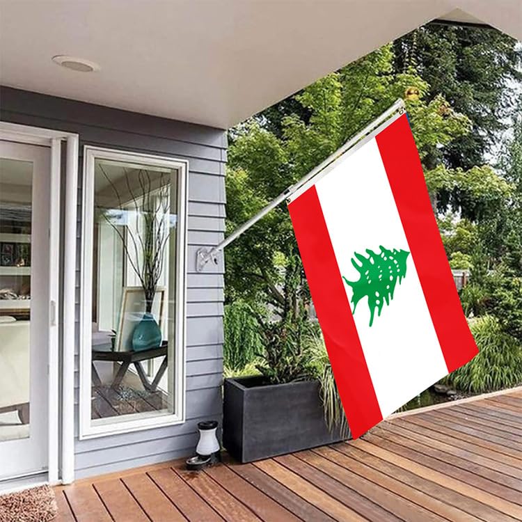 Adesivo Auto Rimovibile Bandiera Del Libano 15 Cm - Pellicola Laminata Per Esterni