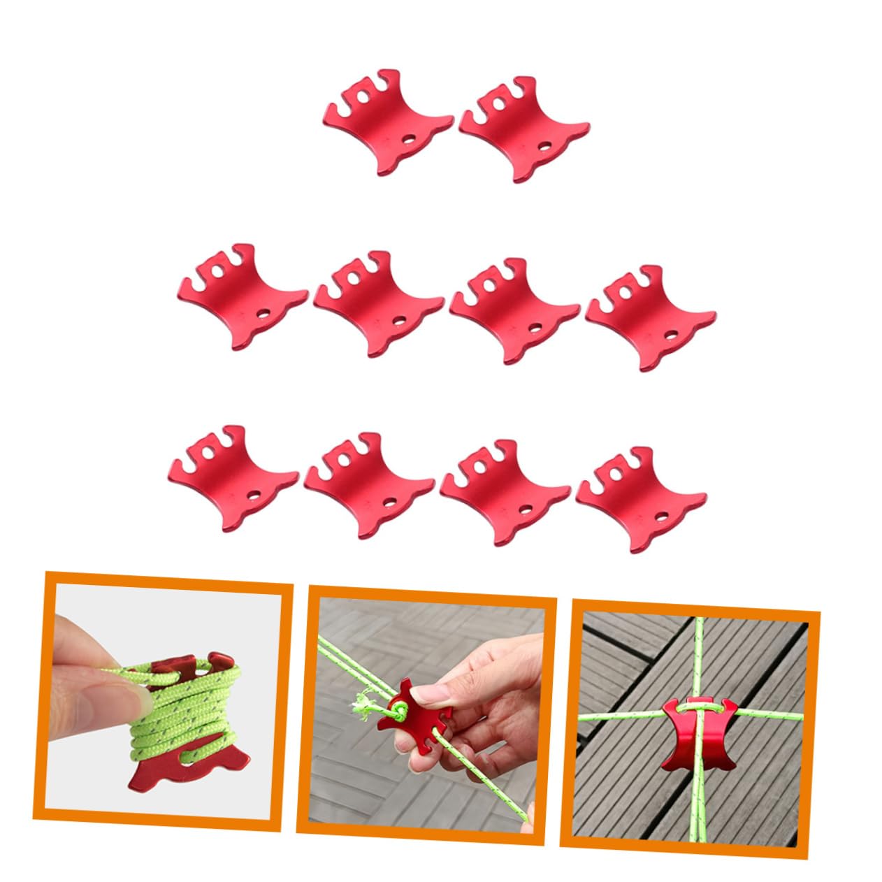 Corde À Vent Boucle Attaches Multifonctions Accessoires De Support Cordes D'Extérieur Ajusteurs De Corde Résistants À l'usure Tente Légère Alliage D'Aluminium