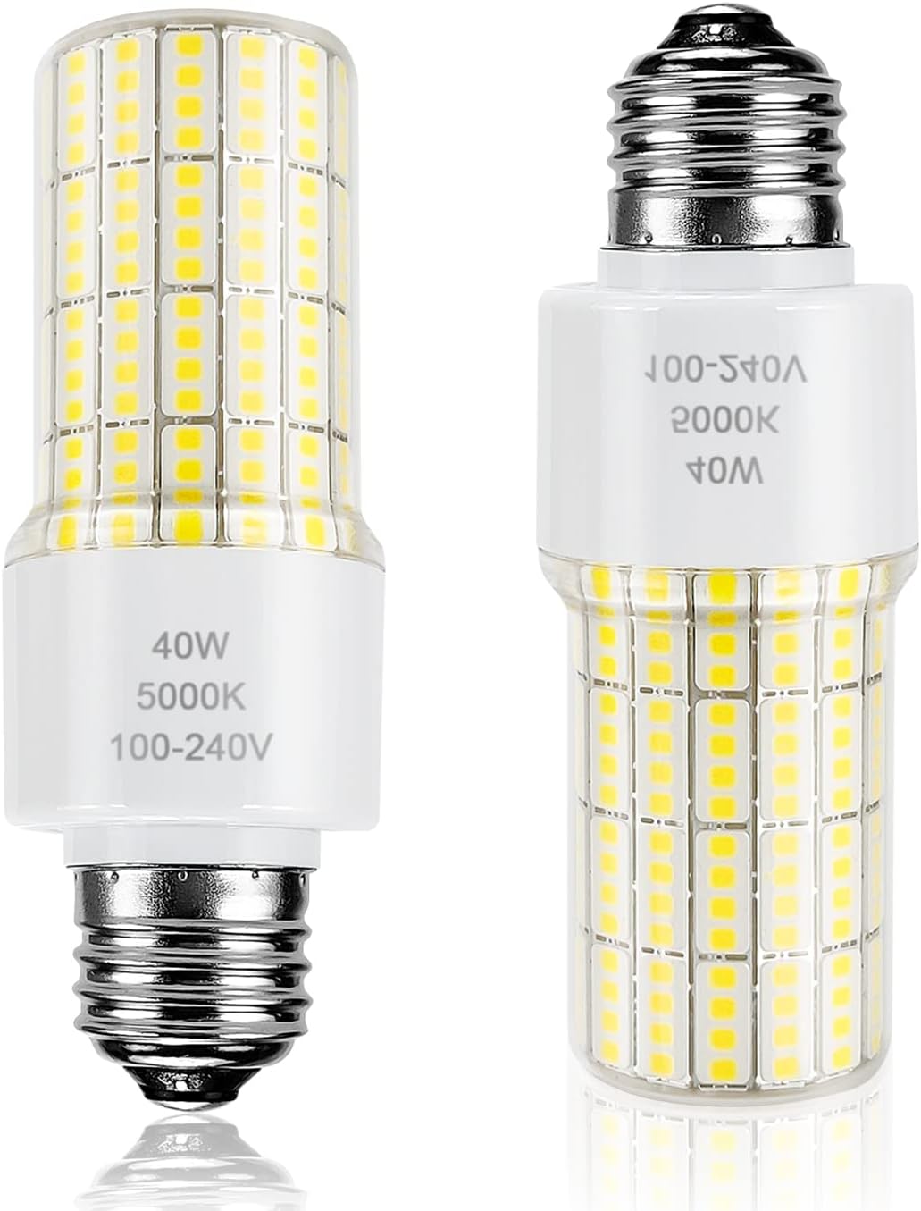 ZP A19 Led Light Bulb 300W Equivalent 40W Bulbs 5000 Lumen 5000K Cool Daylight White E26/E27 Base Waterproof Lighting for Outdoor Indoor Garage Warehouse Corn Green, 2 Count (Pack of 1)