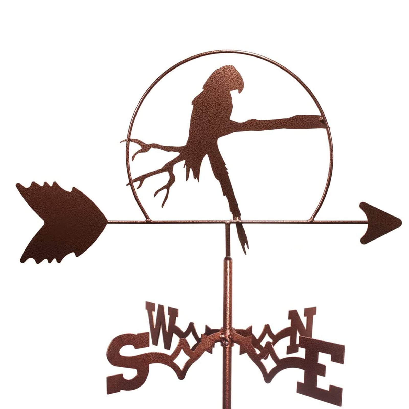 WIQUYBML Weathervane Weathercock Animal Wind Vane Stainless Steel Farm Indicator for Courtyard Garden Outdoor/Parrot/35 * 50Cm