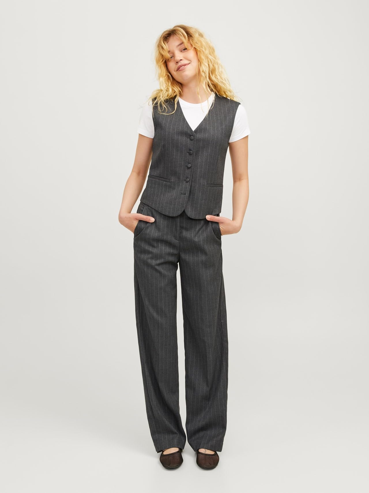 JJXX Jxmary-Pantaloni Spazzolati HW Pant TLR SN Donna