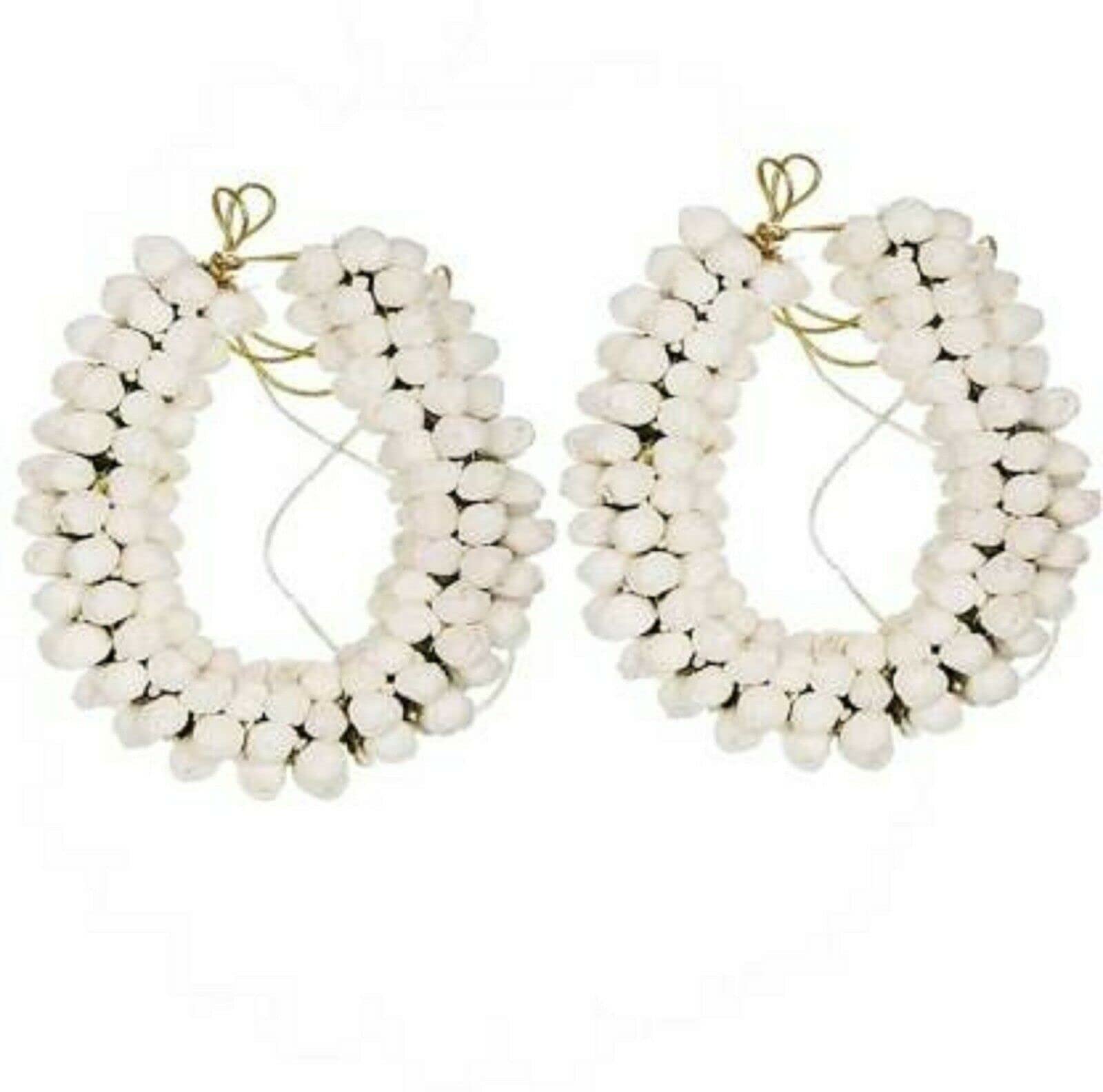 Positive Aroma White Mogra Flower Artificial Hair Gajra Bun Traditional Wedding Wear Pack Of 2