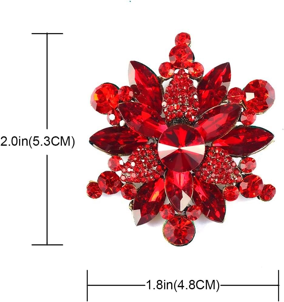 Image of Snowflake Brooch Pin for Women Girls Rhinestone CZ Winter Flower Lapel Pins Christmas Brooch Corsage Badge Pin Cloth Dress Accessories Jewelry for Christmas