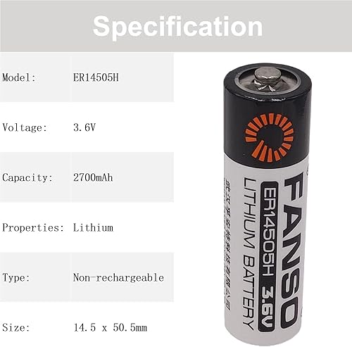 Miniatura 2 de 10 paquetes ER14505H 3.6V 2700mAh AA Batería de litio ER14505 LS14500 para sistemas de alarma Dispositivos de seguimiento Medidor no recargable