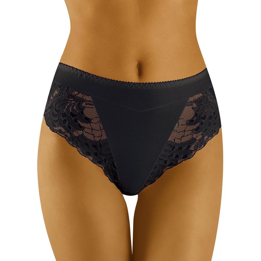 Wolbar High Waist Lace Women's Briefs WB408, Black,XL