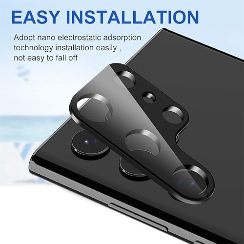 Miniatura 4 de Suoman Paquete de 3 protectores de lente de cámara de vidrio templado para Samsung Galaxy S22 Ultra 5G, protector de lente de cámara para Galaxy S22