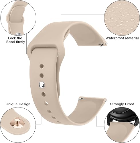 Miniatura 2 de Correa de silicona compatible con SKG V7 Smart Watch, paquete de 2 correas de repuesto deportivas de silicona suave de liberación rápida para reloj