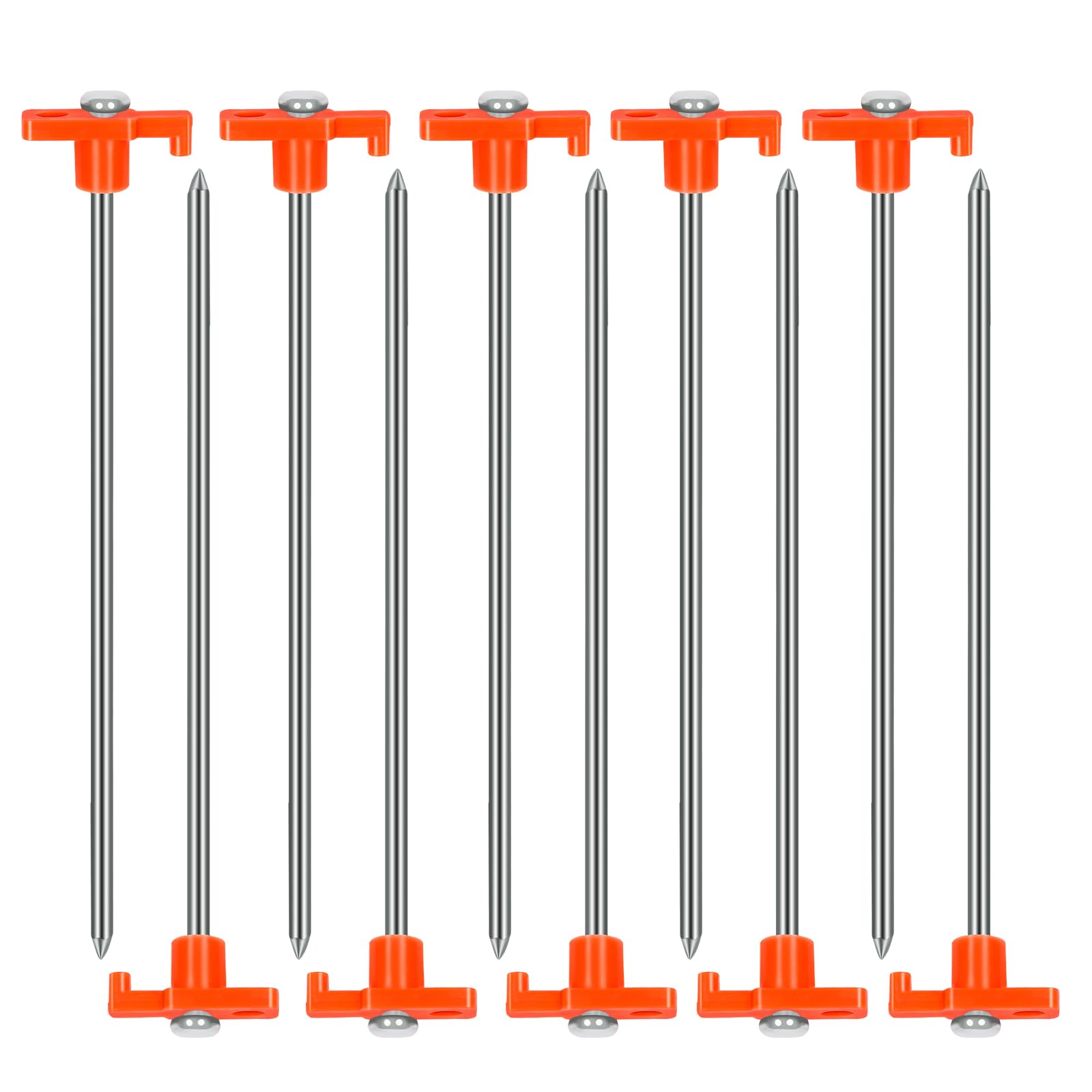 KufaerBeam 10 Pack Tent Pegs Metal Heavy Duty Camping Pegs Awning & Hard Ground Pegs Heavy Duty Tent Pegs for General Purpose, Rock or Hard ground, Tents, Awnings, Camping