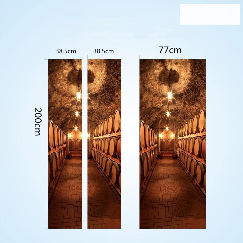 Adesivi per Porte 3D Ciliegi in Fiore Adesivi per Porte Interne Autoadesivo Stile Giapponese Adesivo Porta Fotomurali Poster Murale per Soggiorno Camera da letto Decorazione 77 x 200 cm H163