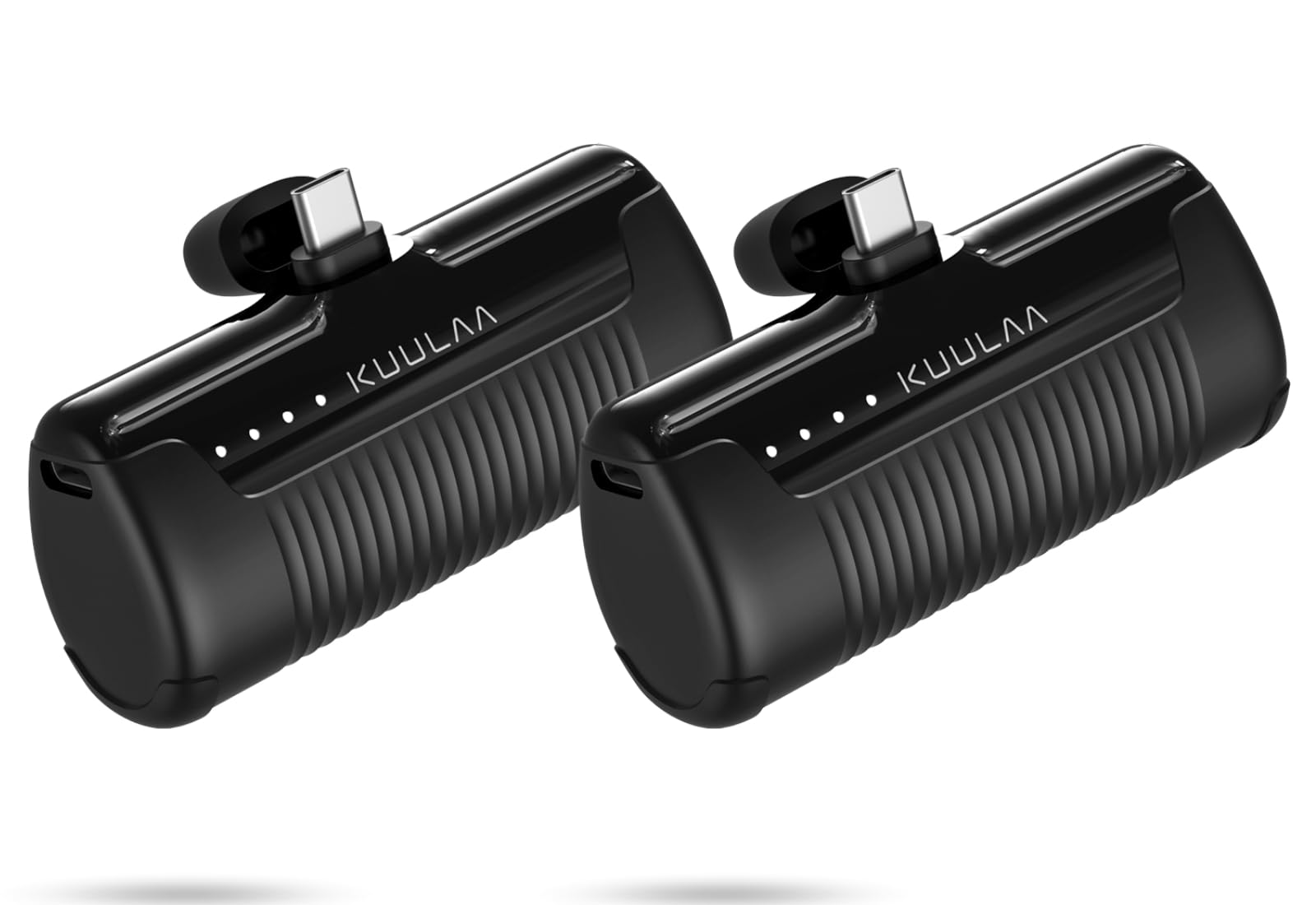 Kuulaa Lot de 2 mini batteries externes 4500 mAh ultra compactes USB C compatibles avec iPhone 17/16, Samsung, Huawei, Xiaomi, etc