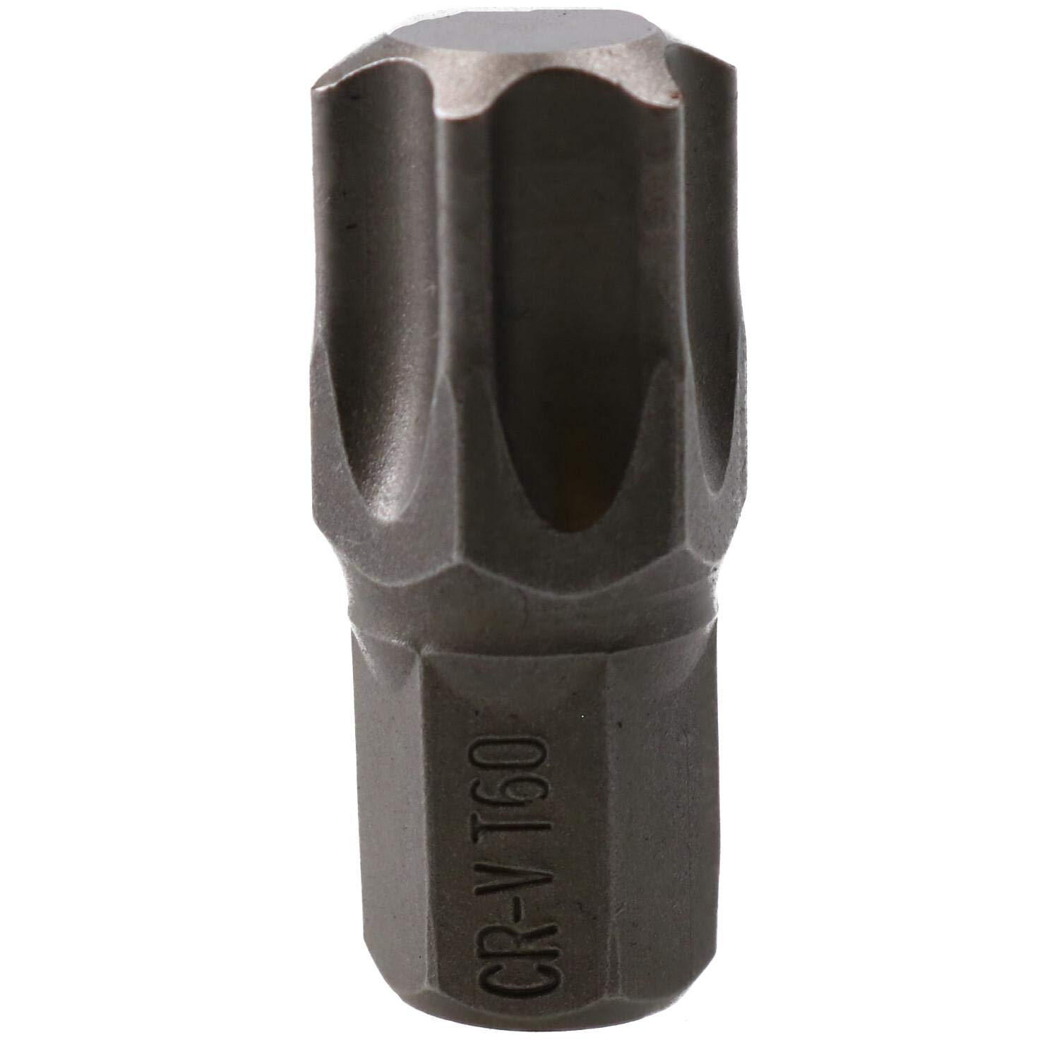 Ab Tools Men's T60 Torx Star Bit 30Mm Length 10Mm Shank Chrome Vanadium Hardened Tip Cr-V