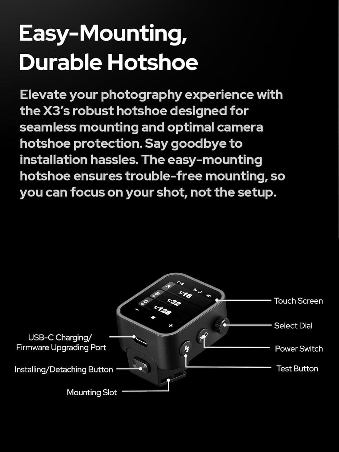 Godox X3L Trigger Touchscreen TTL per LEICA, 2.4G Wireless Flash Trigger, HSS 1/8000s, 32 Canali & 99 ID, Batteria Integrata USB-C, Controllo Modelling Light/Zoom, Compatibile con Sistema Godox X