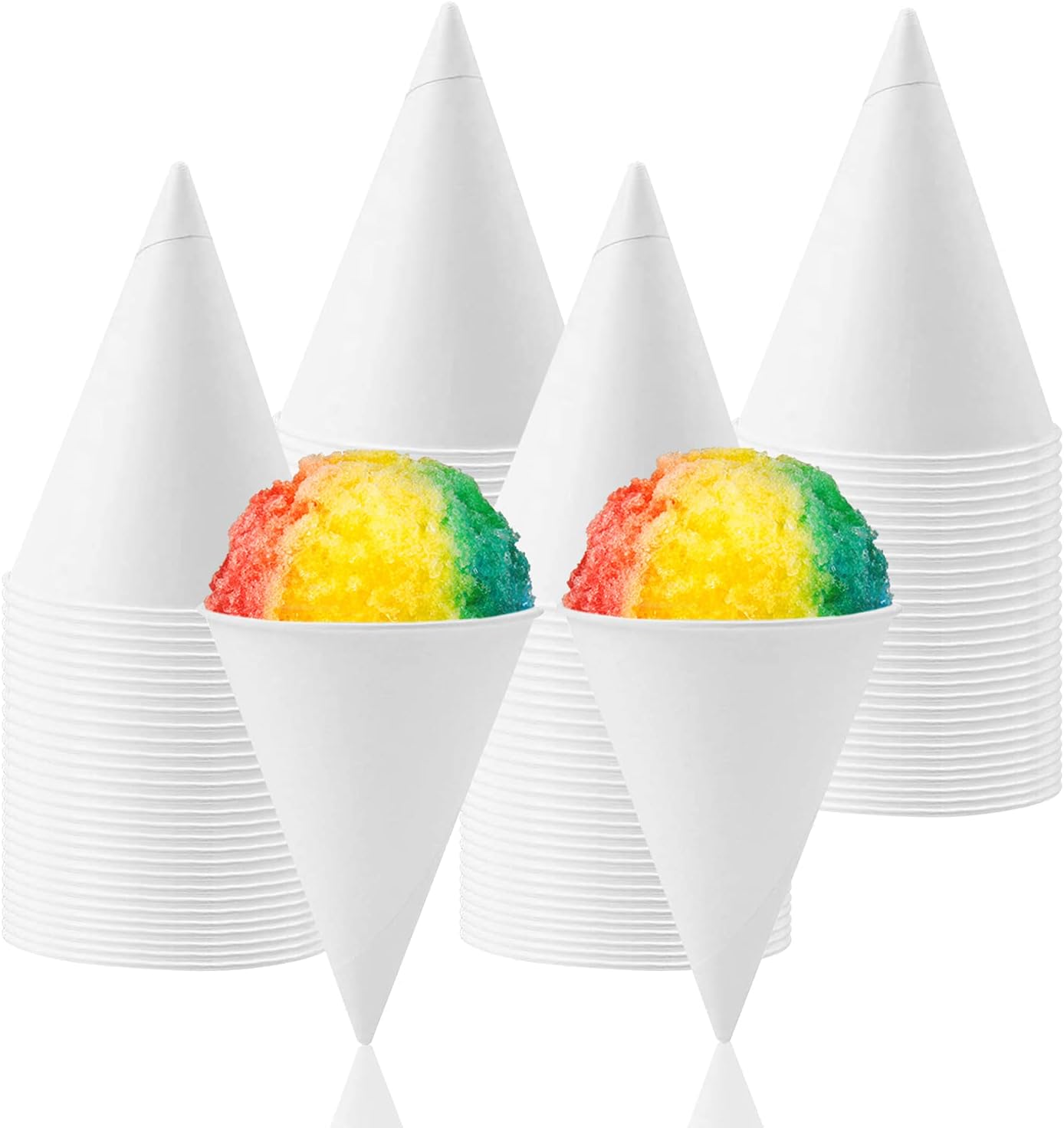 Snow Cone Cups,200 Pieces Wax Coated Leakproof Cone Paper